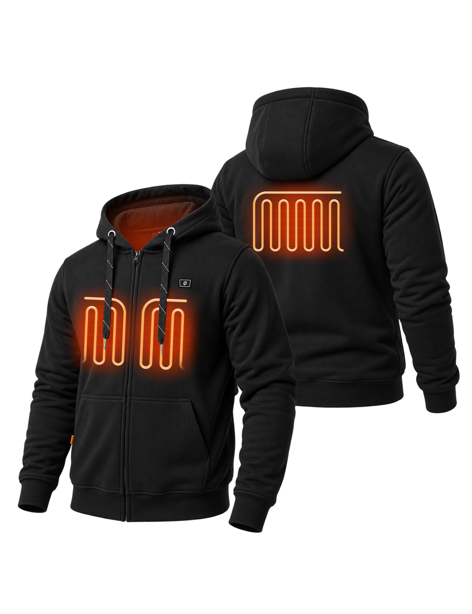 Sweat à capuche chauffant entièrement zippé pour femmes noir (amélioré)