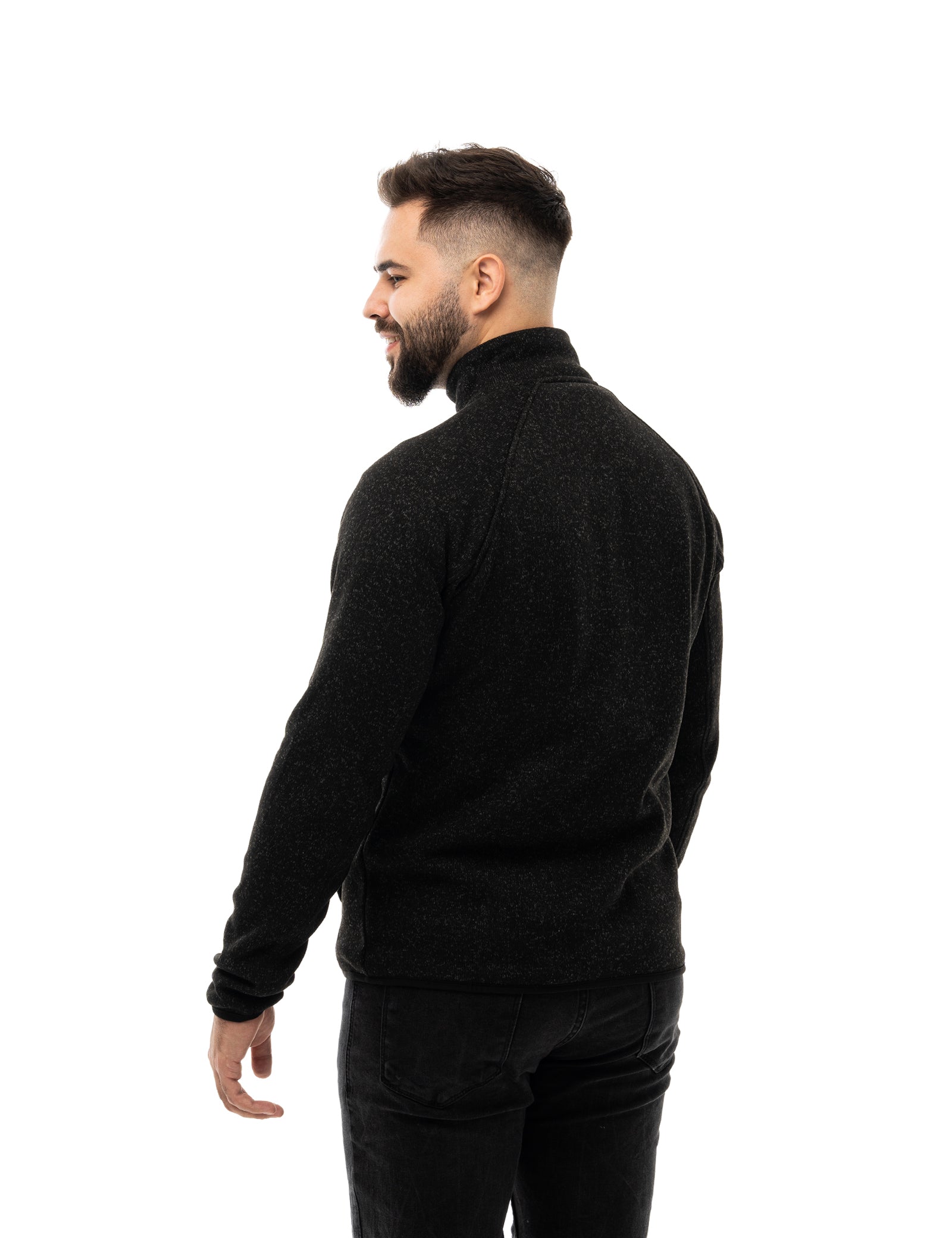 Men's Heated Fleece Jacket - Black (Dual-Control)