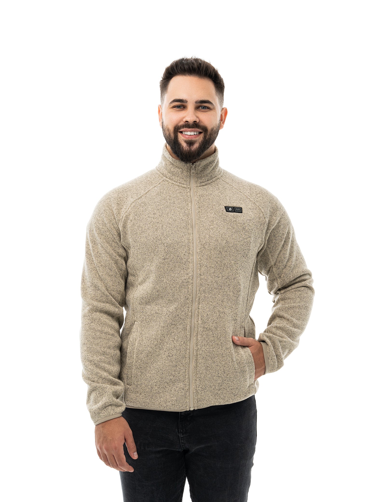Men's Heated Fleece Jacket - Grey (Dual-Control)