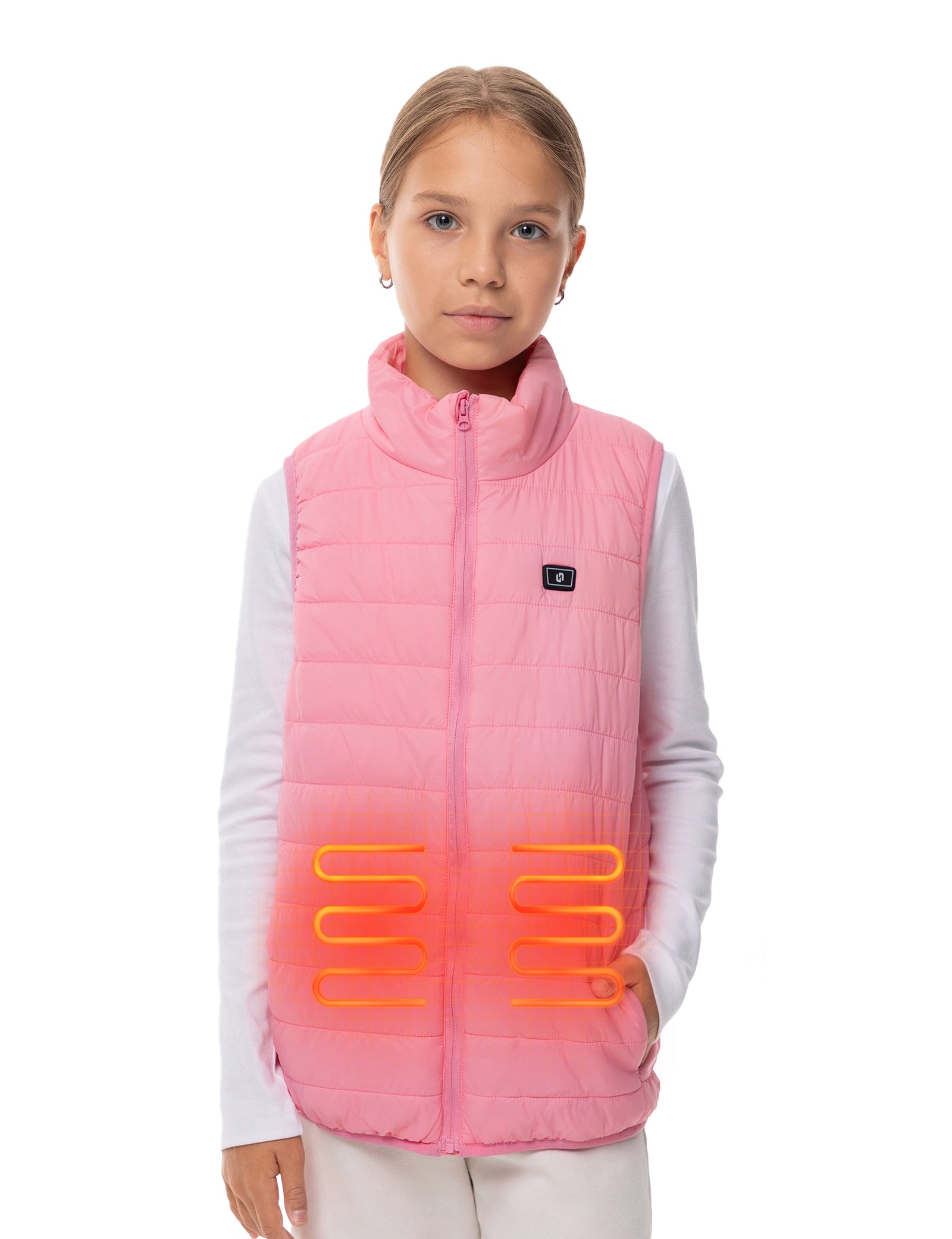 Girls Heated Vest - Pink Ombre