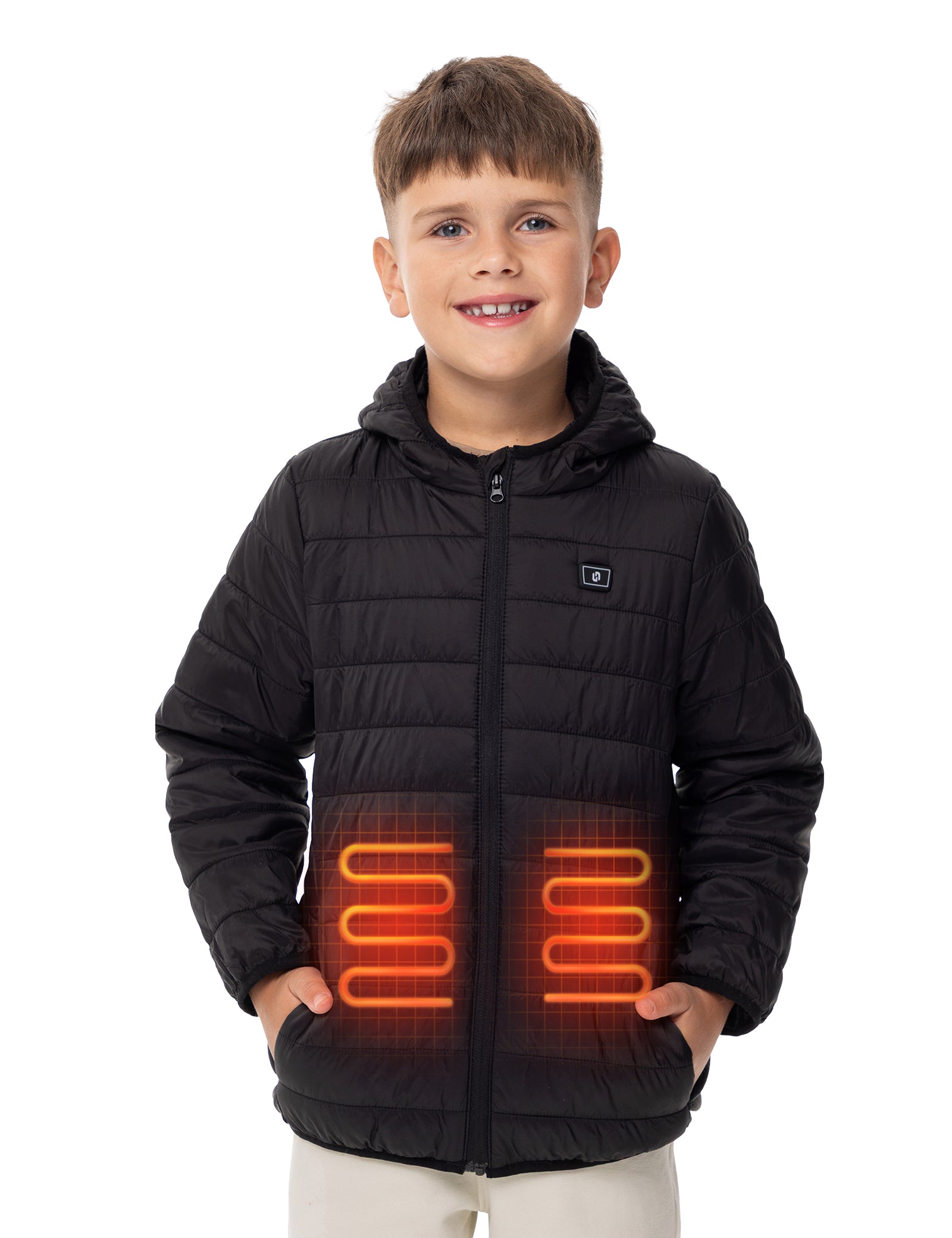 Boys Lightweight Heated Jacket - Black