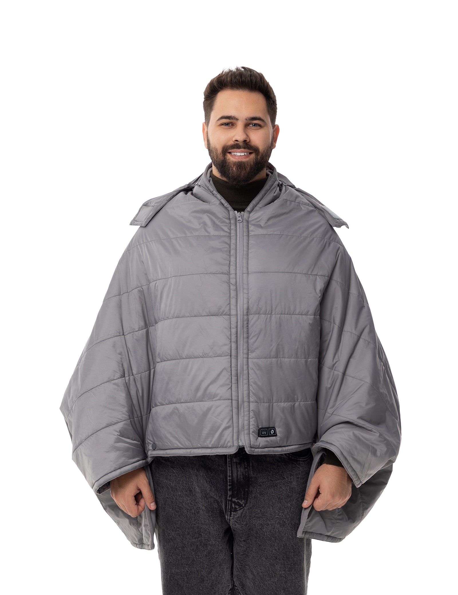 Unisex Heated Poncho - Grey