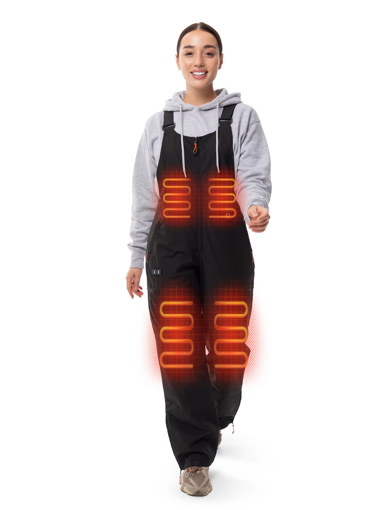 Women's Heated Bib Overalls - Black