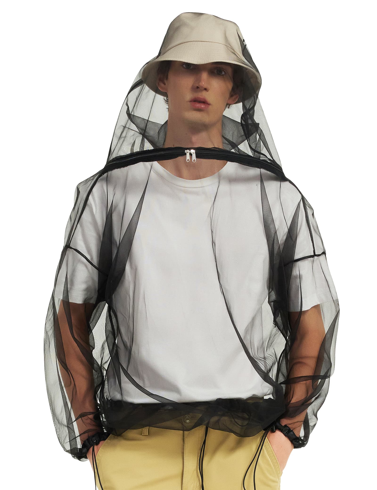 Unisex Chemical-Free Bug Proof Mosquito Jacket - Black