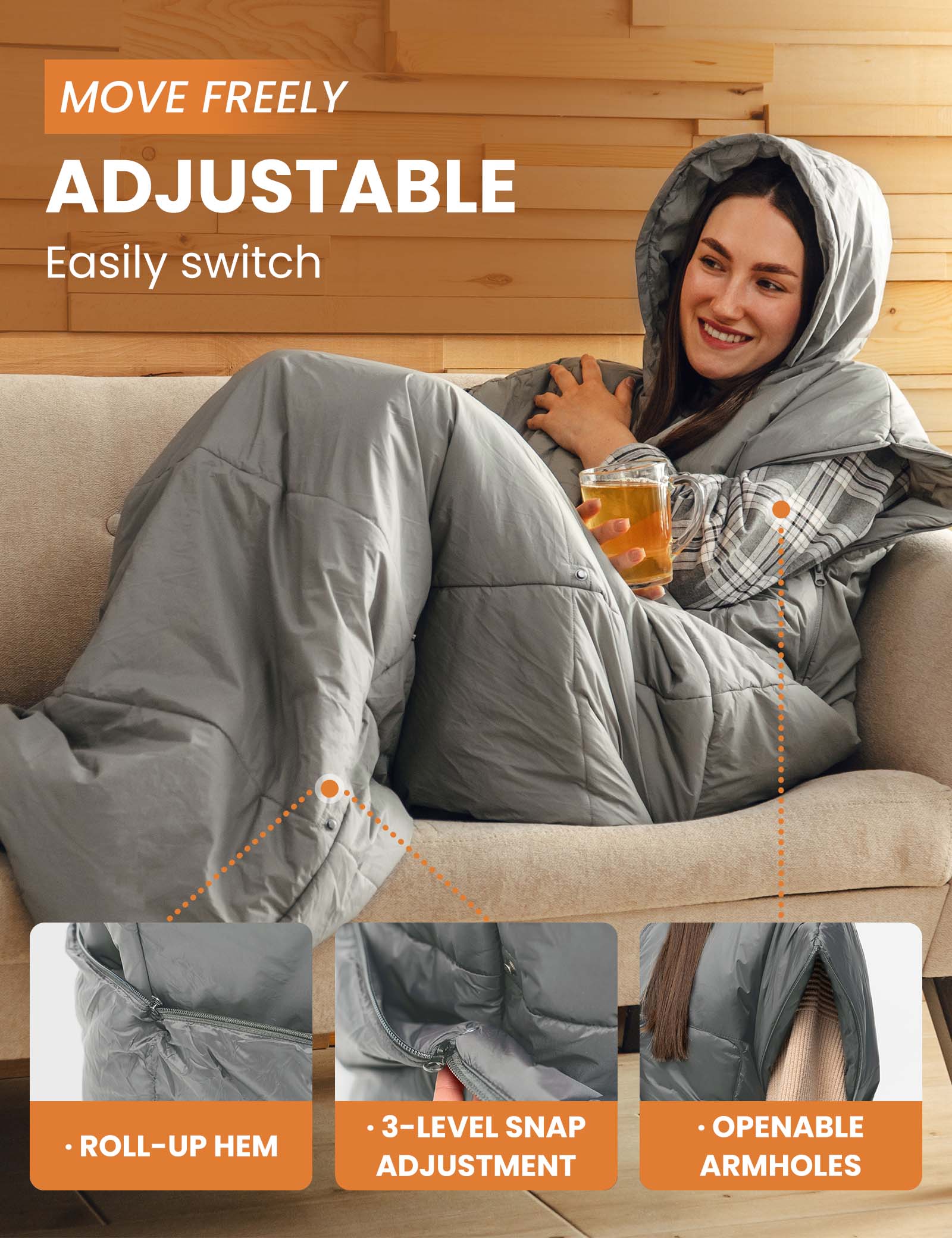 Relexit Wearable Sleeping Bag - Grey