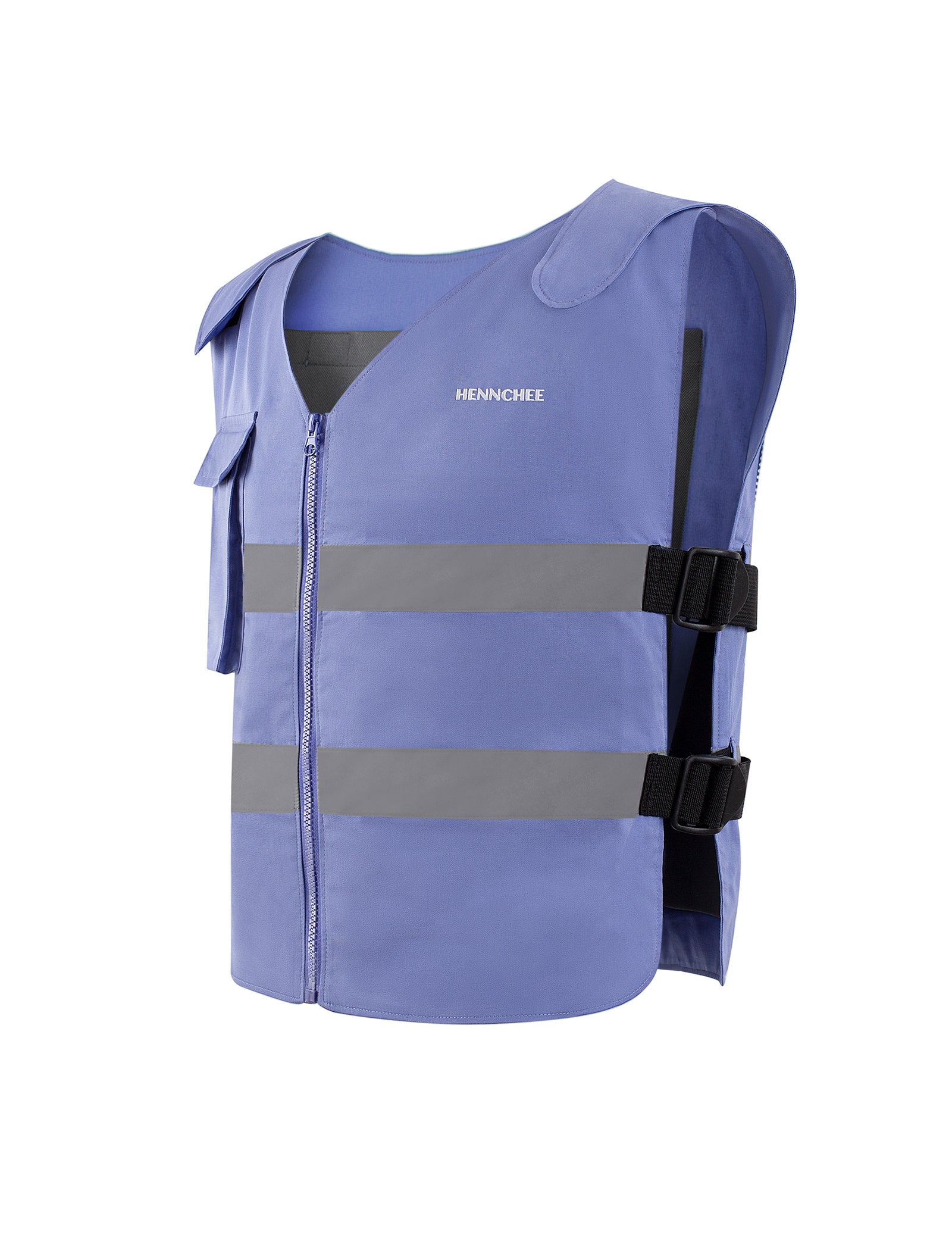 Reflective Cooling Vest with 12 Ice Packs - Blue