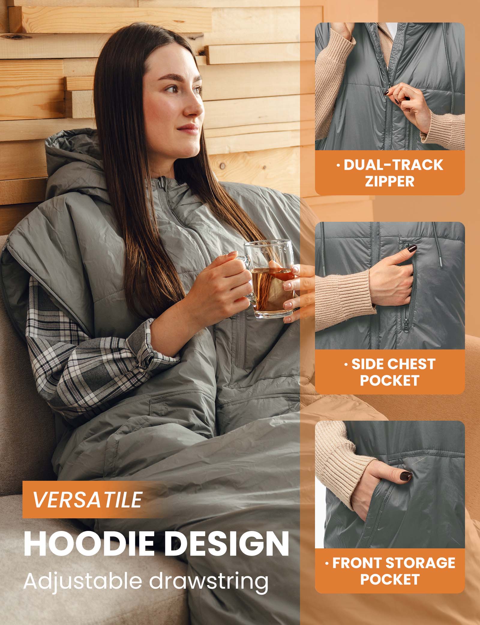 Relexit Wearable Sleeping Bag - Grey
