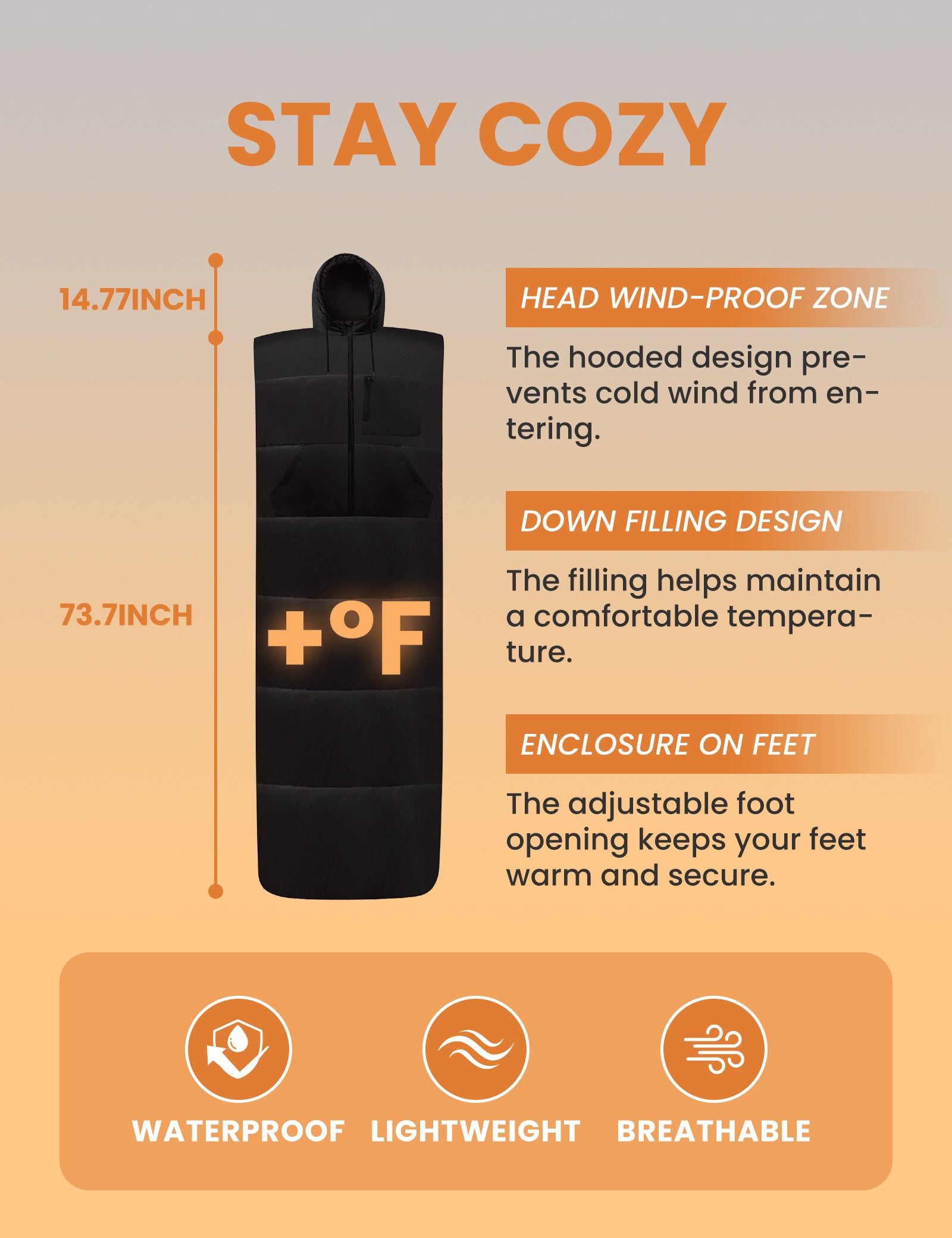 Relexit Wearable Sleeping Bag - Black