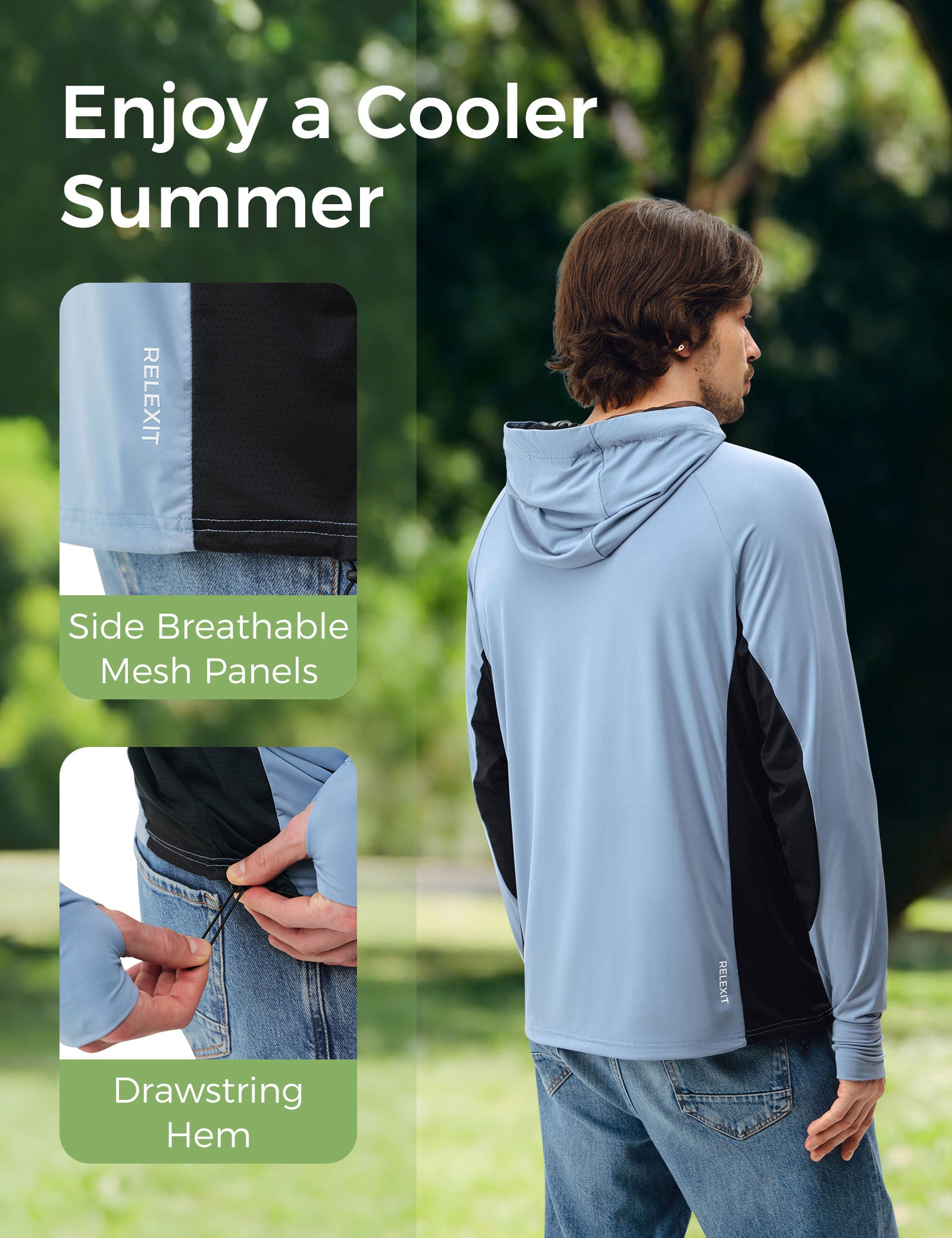 Men's UPF 50+ Sun Protection Bug Jacket - Blue