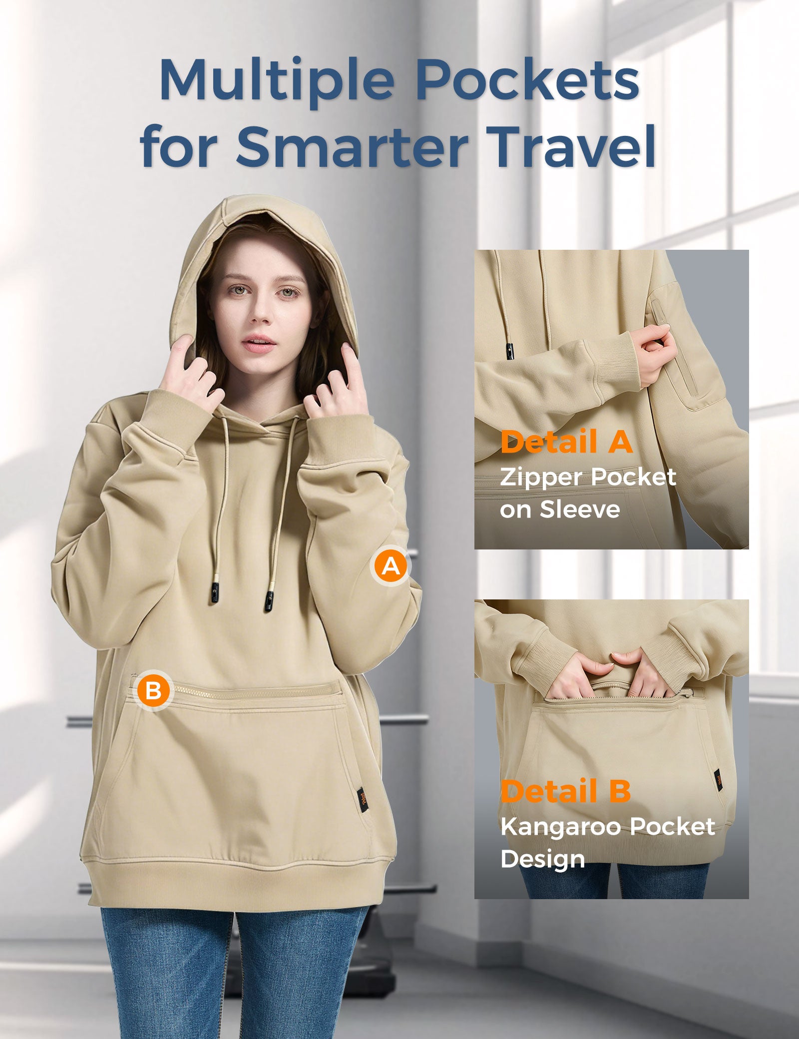 Relexit® All-in-One Travel Hoodie with Built-in Blackout Eye Mask – Unisex