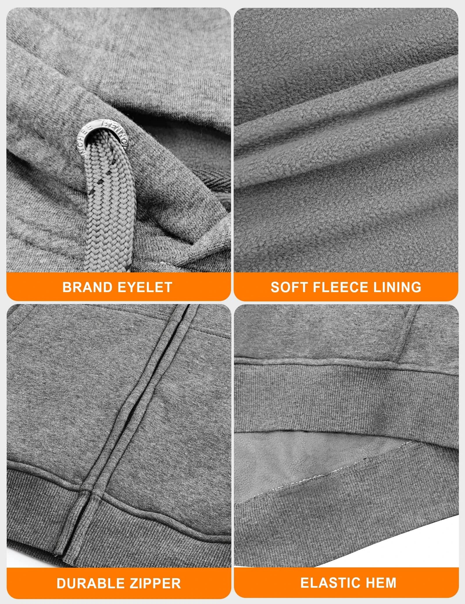Sweat à capuche chauffant entièrement zippé pour femmes noir (amélioré)