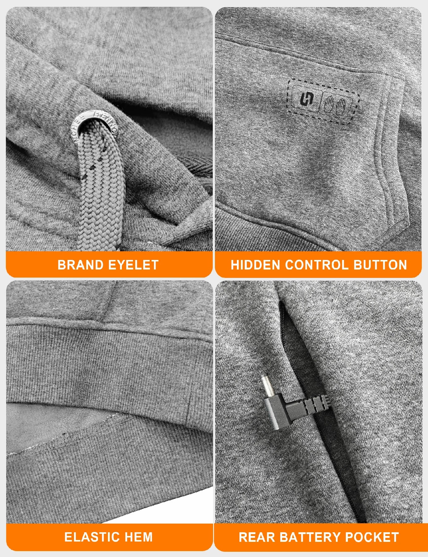 Women's Dual-Control Heated Pullover Hoodie with 12V Battery