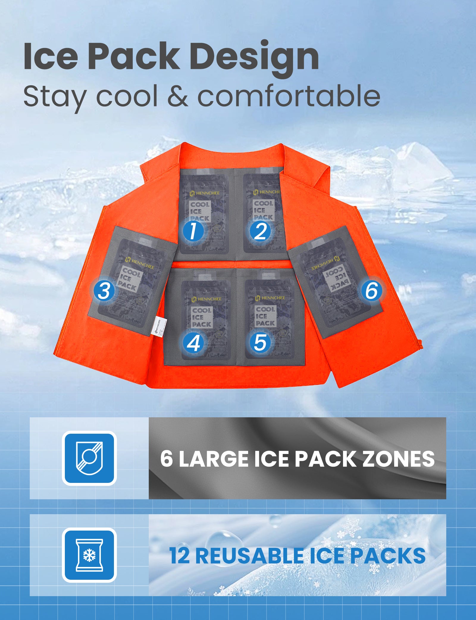 Unisex Cooling Vest - Orange