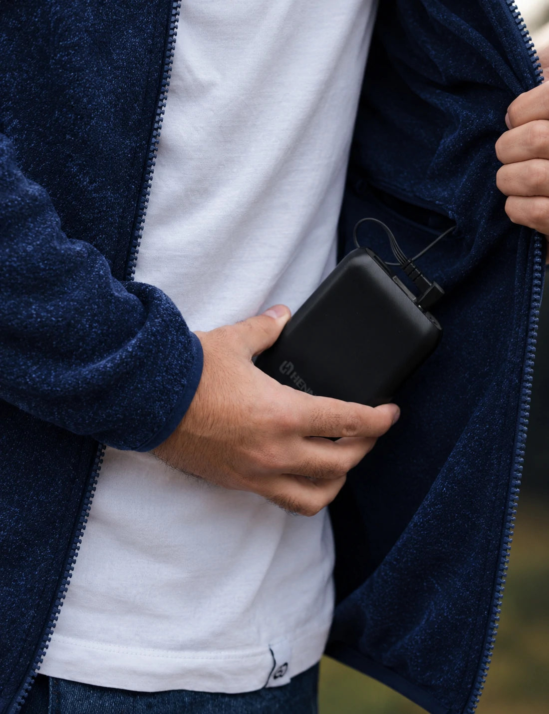 Men's Dual Control Heated Fleece Jacket with 12V 16000mah Battery
