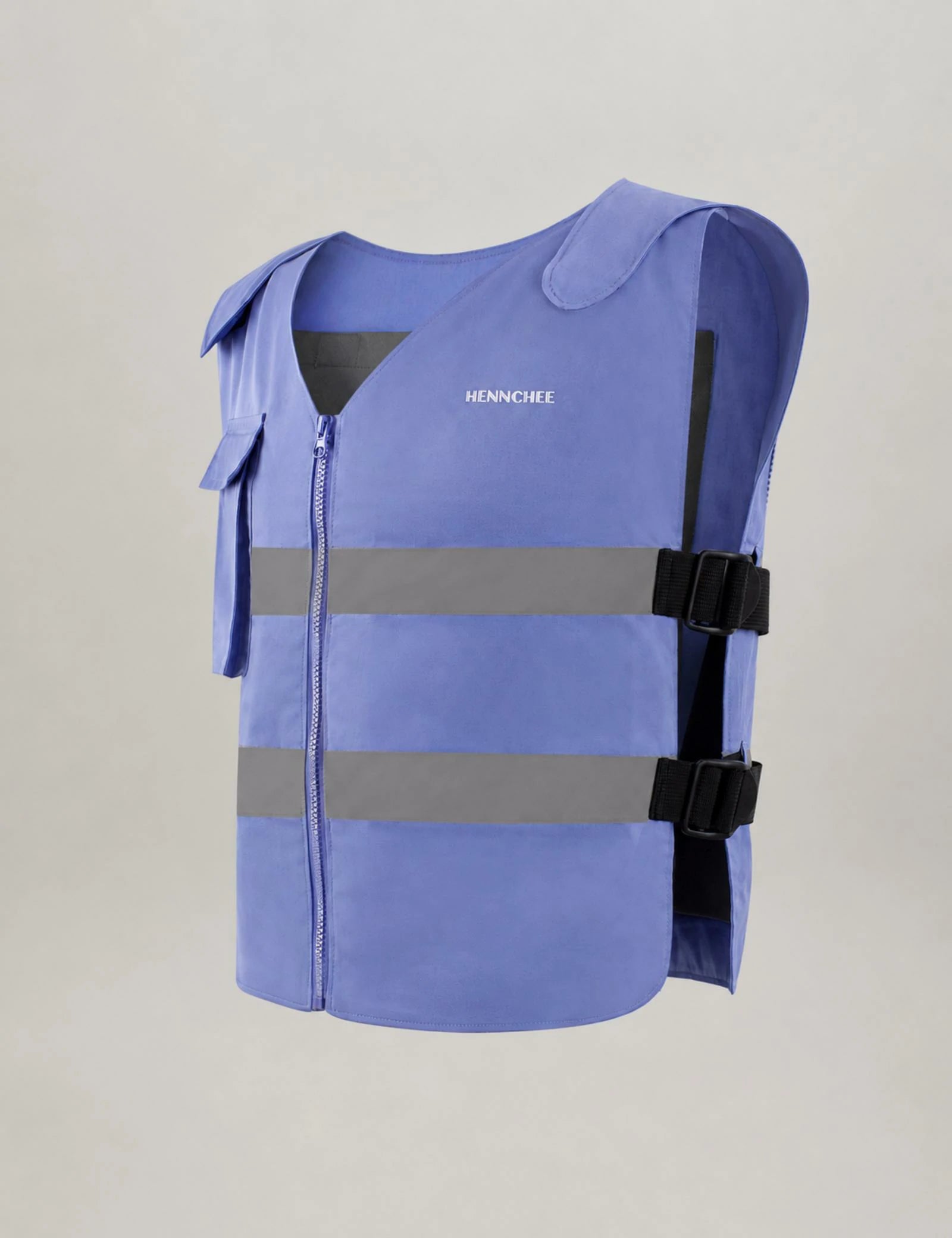 Reflective Cooling Vest with 12 Ice Packs - Blue