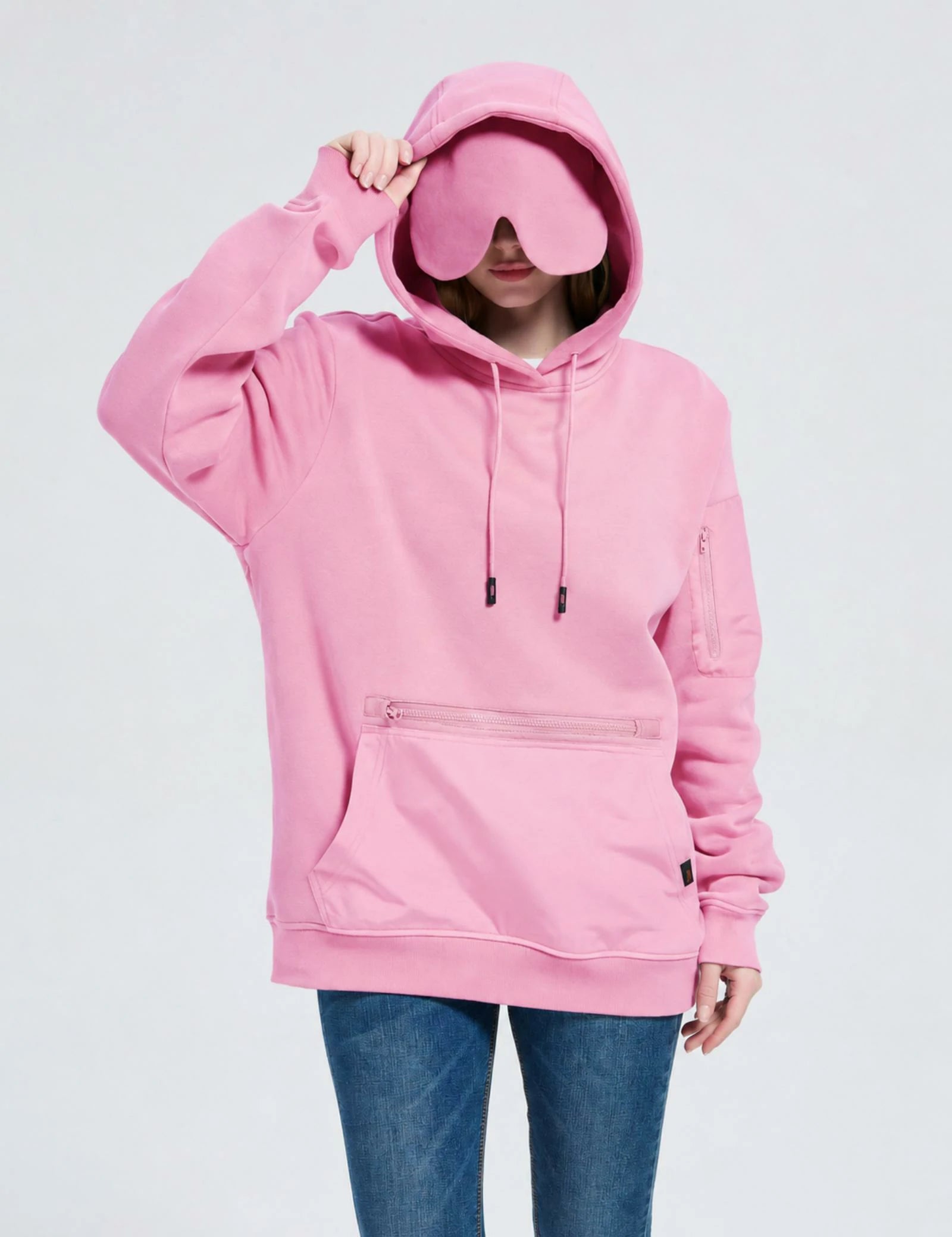 Relexit® All-in-One Travel Hoodie with Built-in Blackout Eye Mask – Unisex