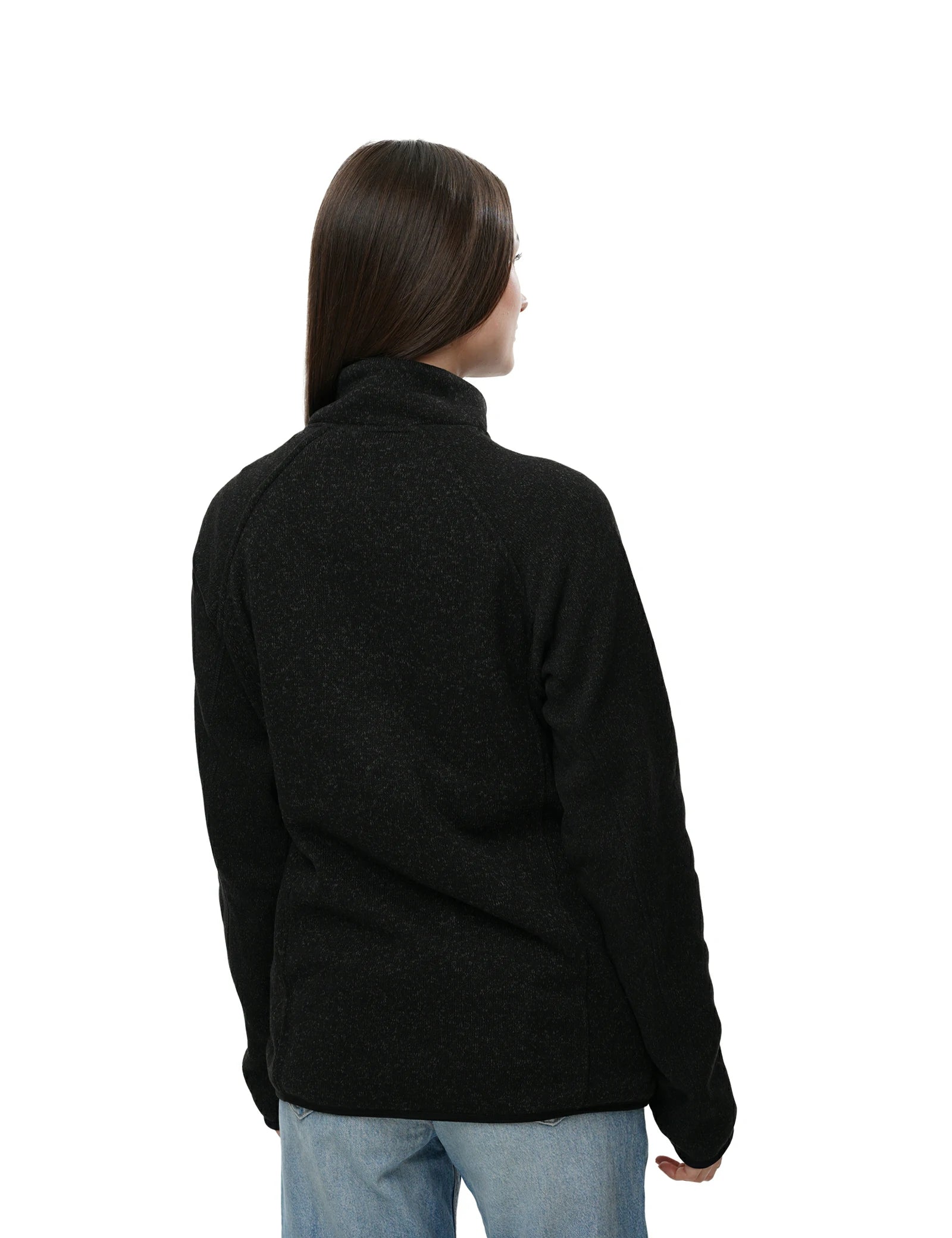 Hennchee Women's 12V Dual Control Heated Fleece Jacket black back view
