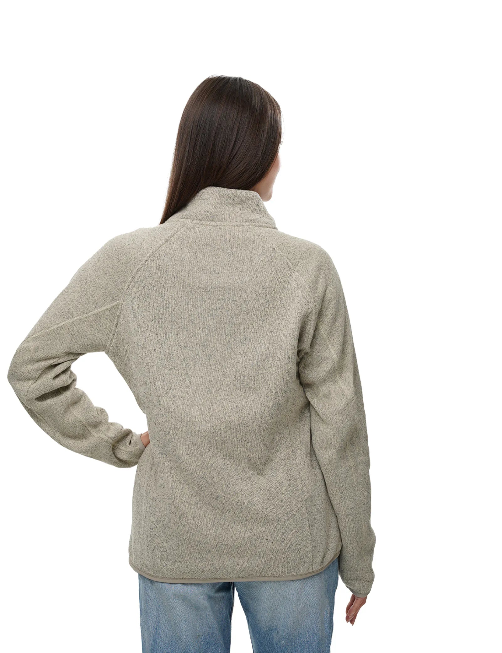 Hennchee Women's 12V Dual Control Heated Fleece Jacket grey back view