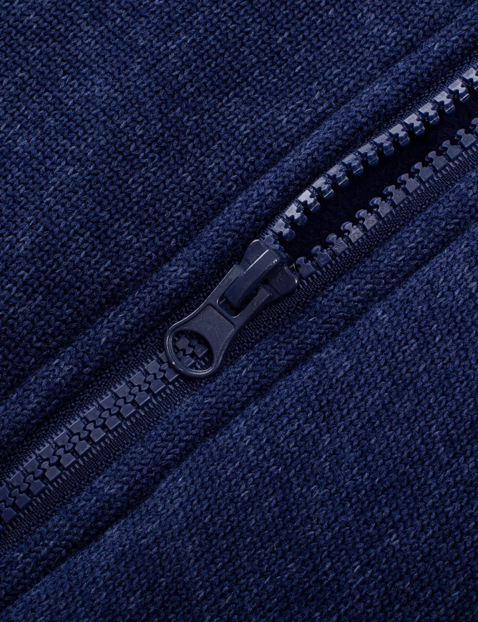 Hennchee Women's 12V Dual Control Heated Fleece Jacket navy high-quality zipper detail view