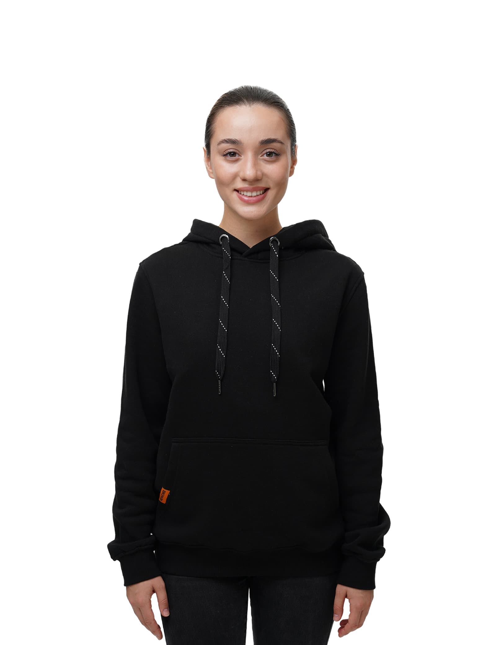Hennchee Women's Dual-Control Heated Pullover Hoodie black front view