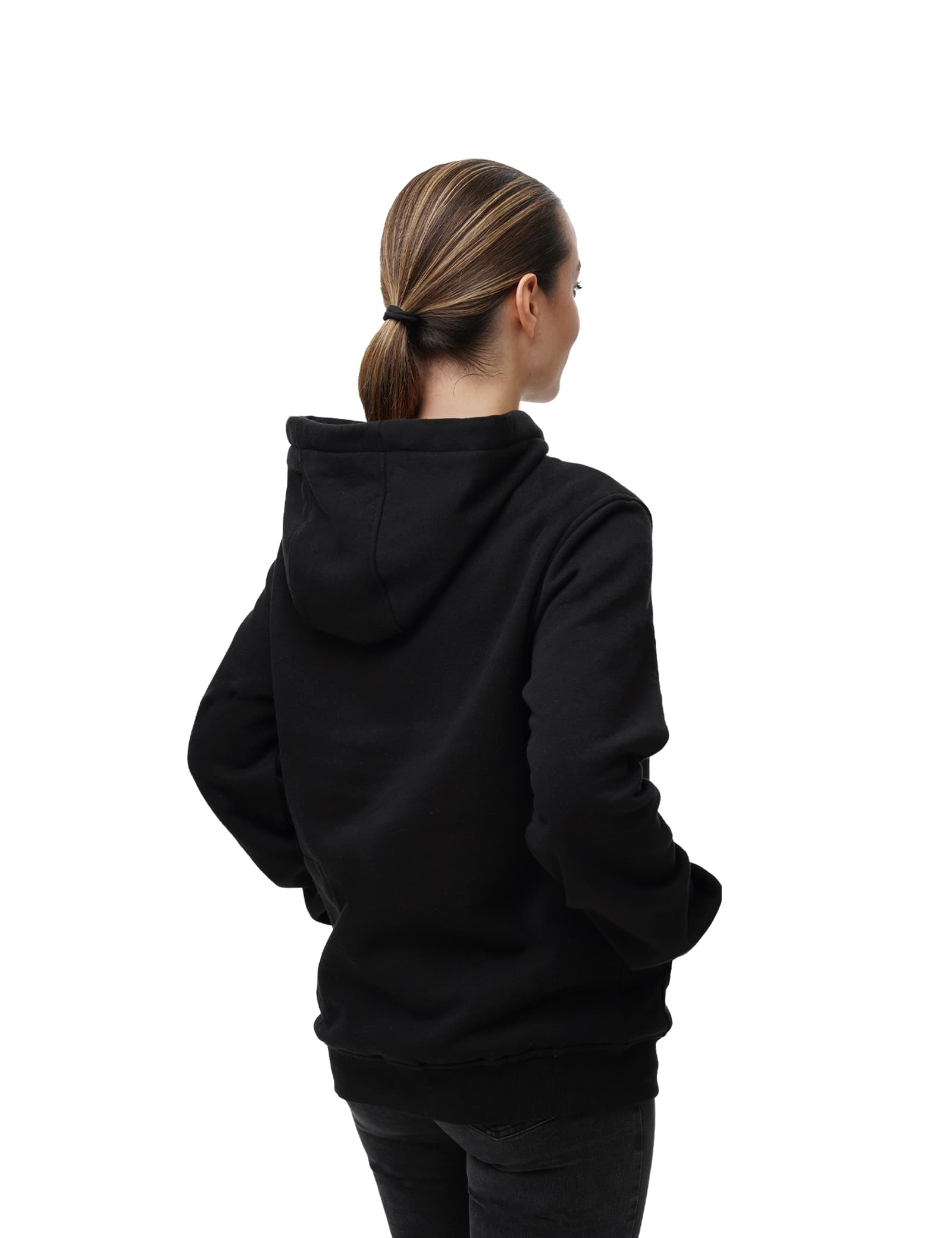 Hennchee Women's Dual-Control Heated Pullover Hoodie black side view