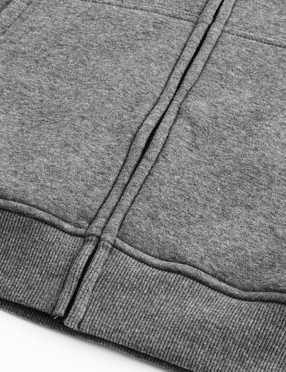 Sweat à capuche chauffant entièrement zippé pour hommes gris (amélioré) 