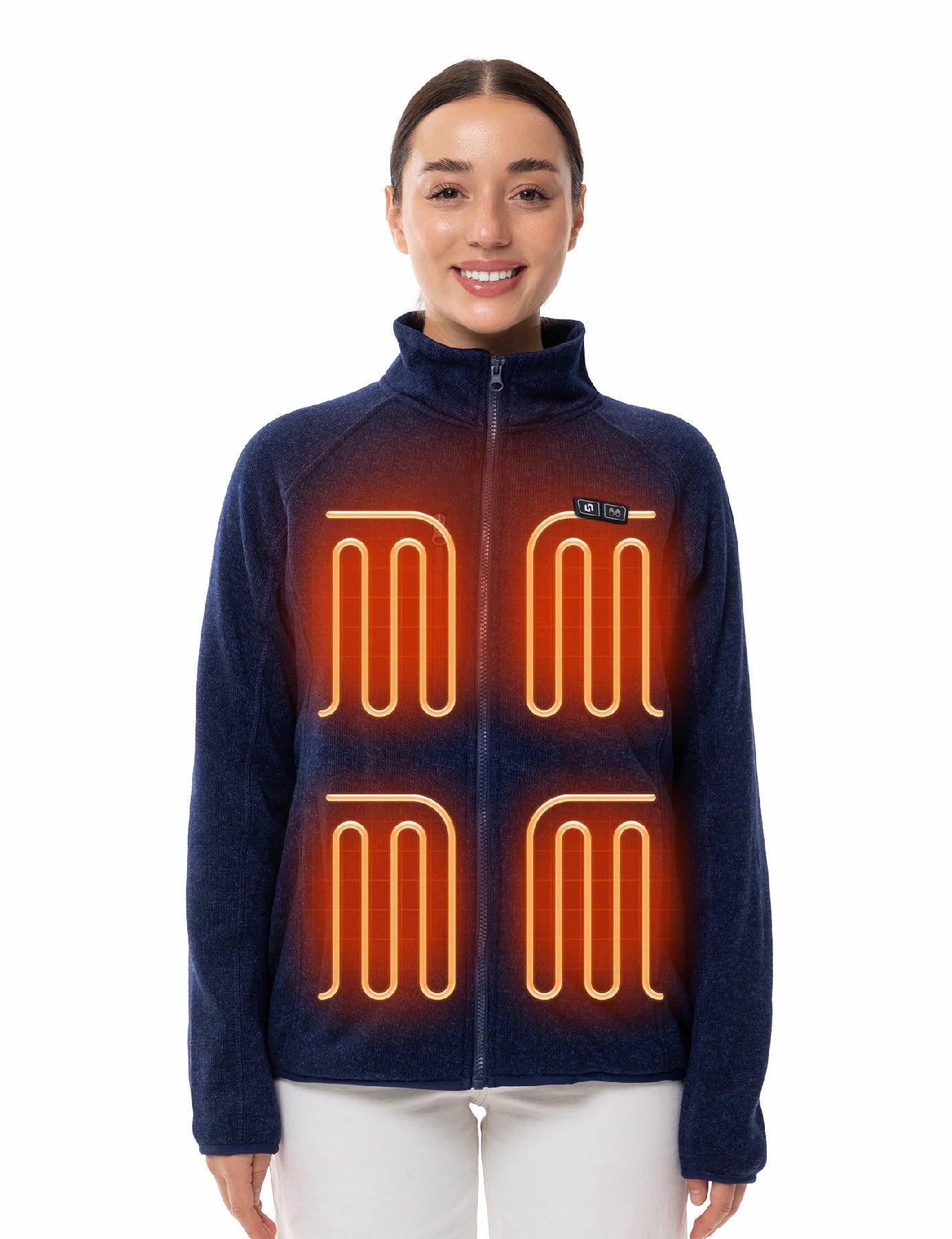 Veste polaire chauffante pour femmes grise (améliorée) 
