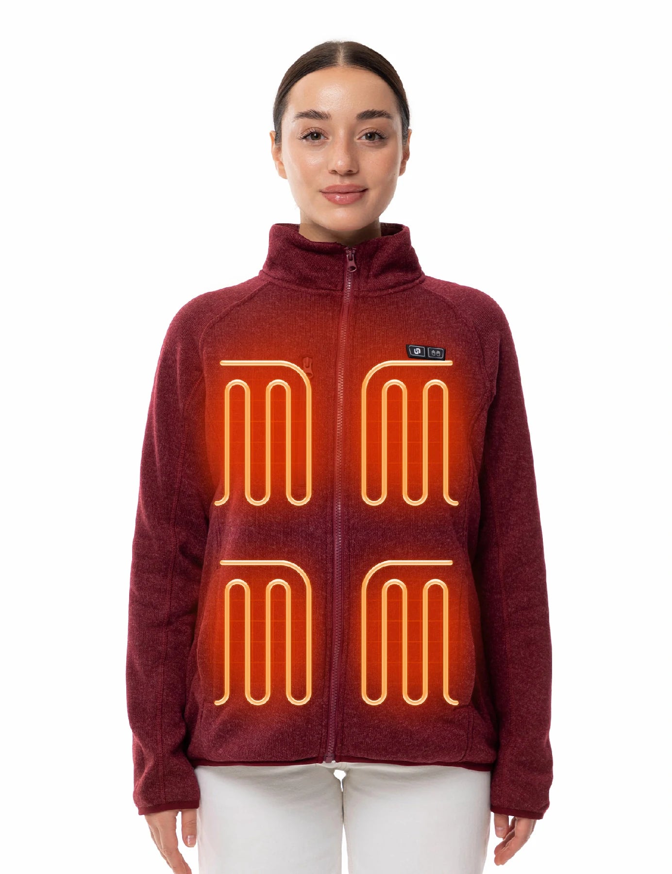 Veste polaire chauffante pour femmes grise (améliorée) 