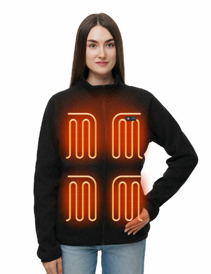 Veste polaire chauffante pour femmes grise (améliorée) 