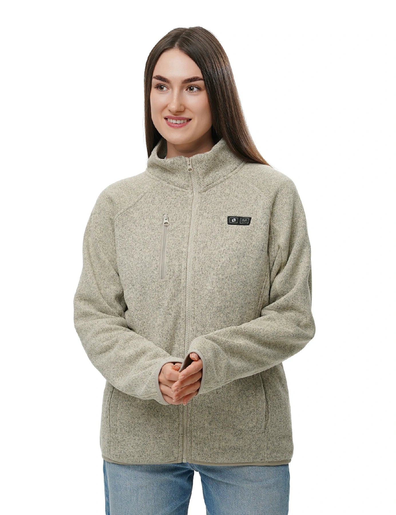 Veste polaire chauffante pour femmes grise (améliorée) 