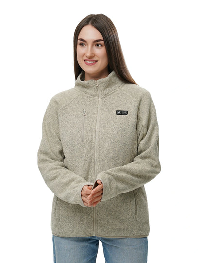 Veste polaire chauffante pour femmes grise (améliorée) 