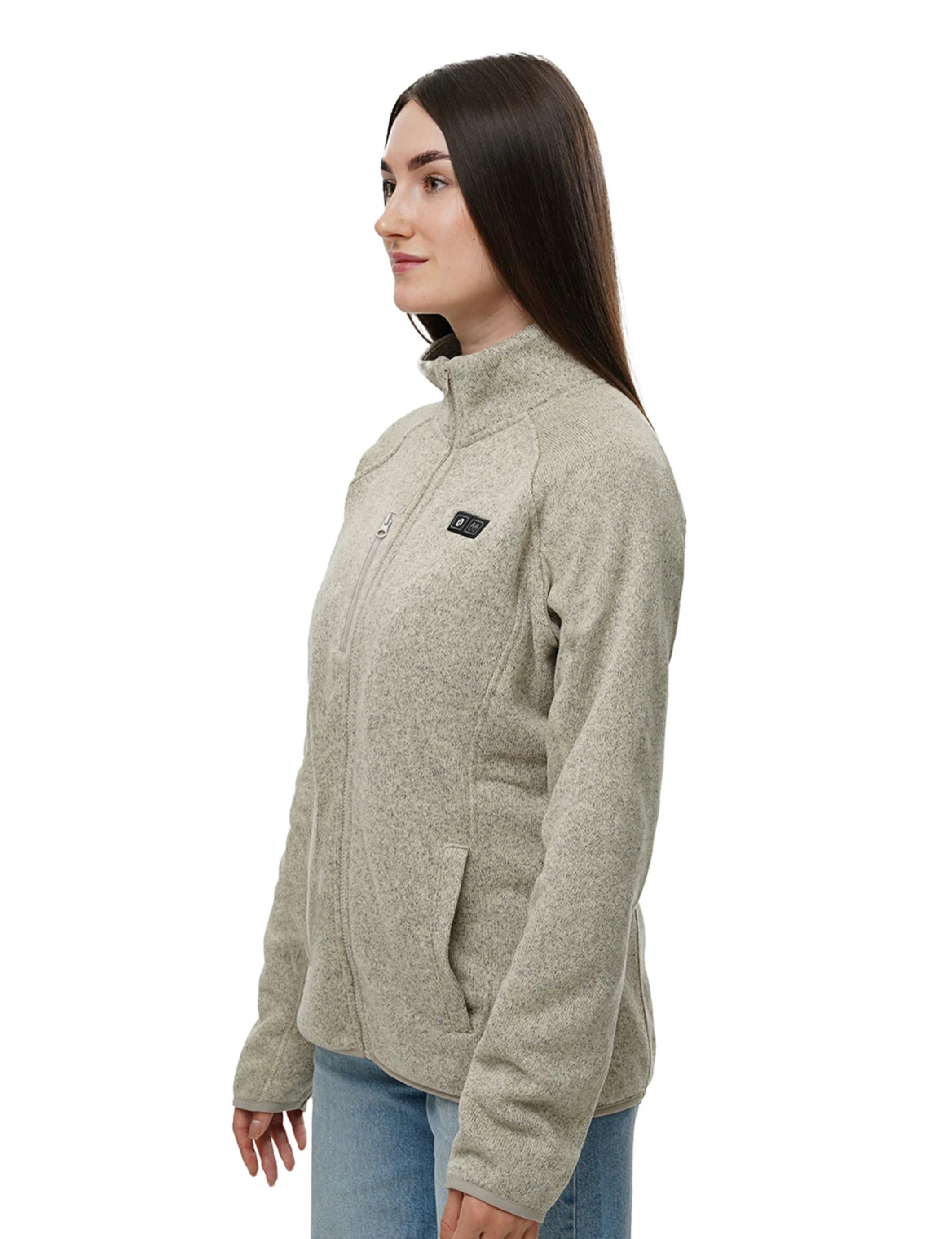 Veste polaire chauffante pour femmes grise (améliorée) 