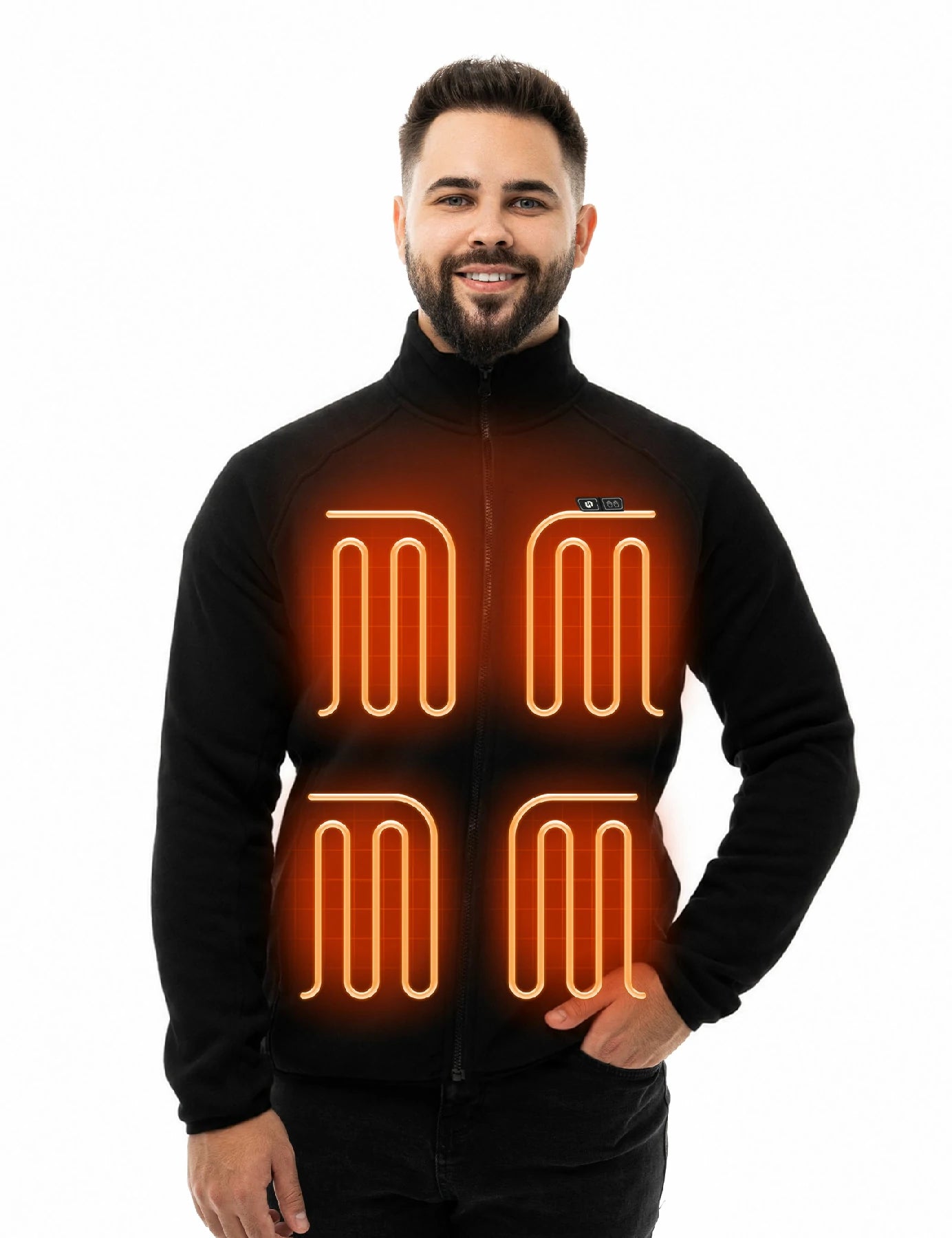 Veste polaire chauffante homme - Noir 