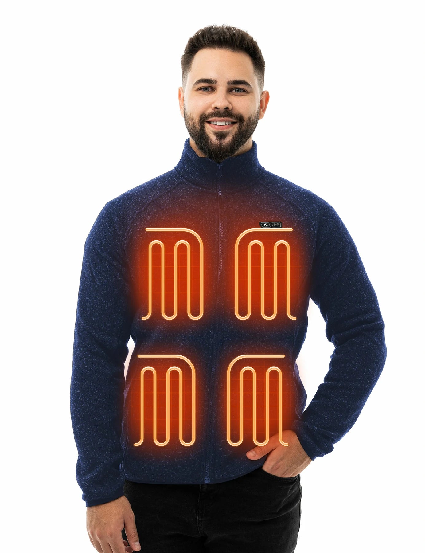 Veste polaire chauffante homme - Noir 