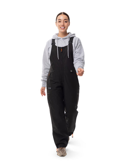 Women's Heated Bib Overalls - Black