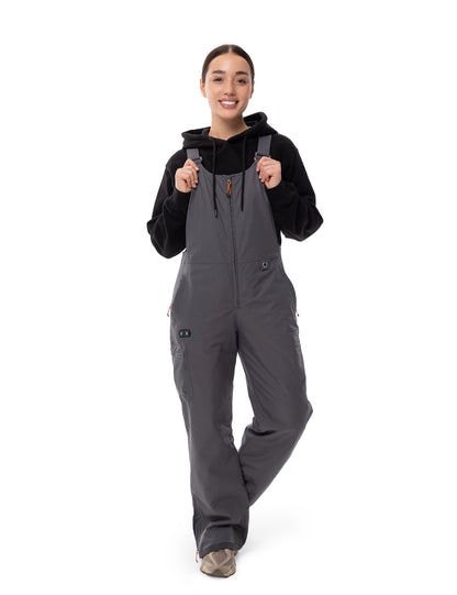 Women's Heated Bib Overalls - Grey