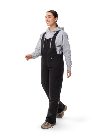 Women's Heated Bib Overalls - Black