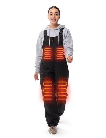 Women's Heated Bib Overalls - Black