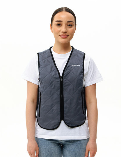 Unisex Cooling Vest with 12 Ice Packs - Grey