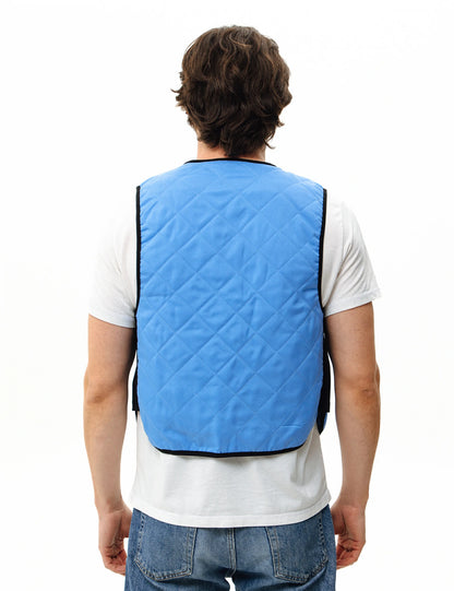 Cooling Vest with 12 Ice Packs - Blue