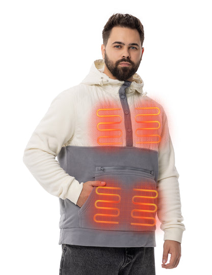 Men's Heated Half Snap Pullover - WhiteG