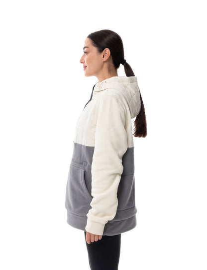 Women's Heated Half Snap Pullover - WhiteG