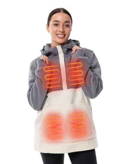 Women's Heated Half Snap Pullover - GreyW