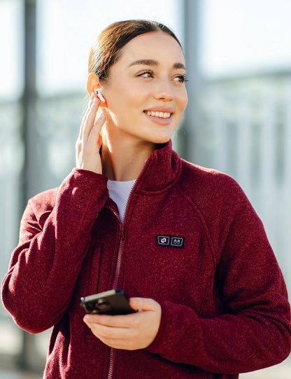 Veste polaire chauffante pour femmes grise (améliorée) 