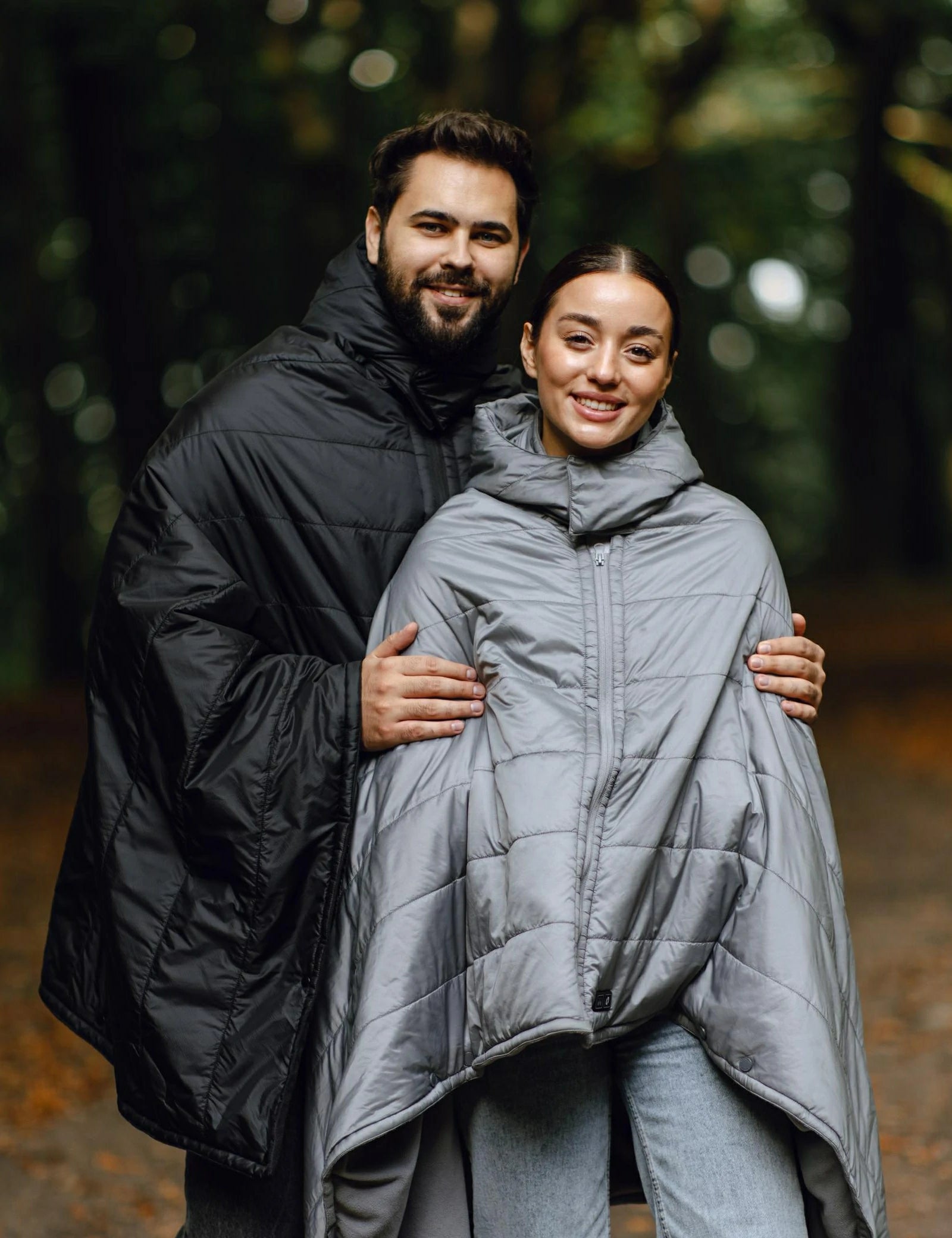 Unisex Heated Wearable Blanket Poncho 70" x 42" with 12V Battery