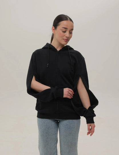 Relexit® Dialysis Hoodie with Built-In Eye Mask & Port Access Zippers