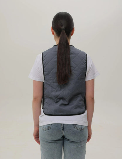 Unisex Cooling Vest with 12 Ice Packs - Grey