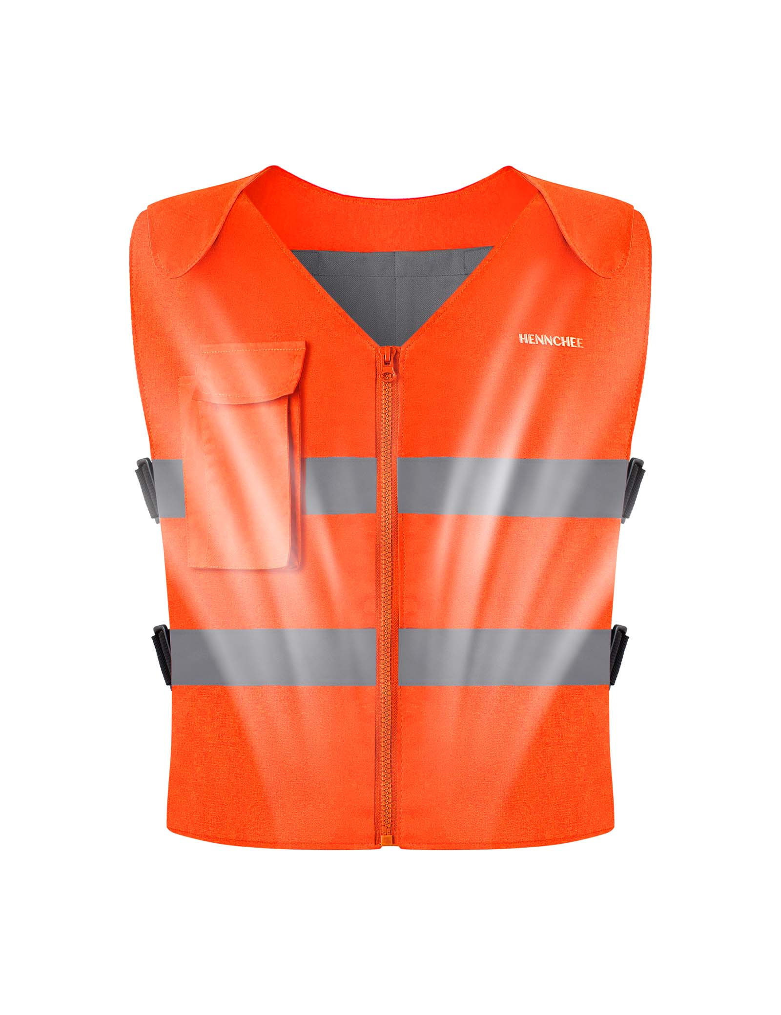 Reflective Cooling Vest with 12 Ice Packs - Orange