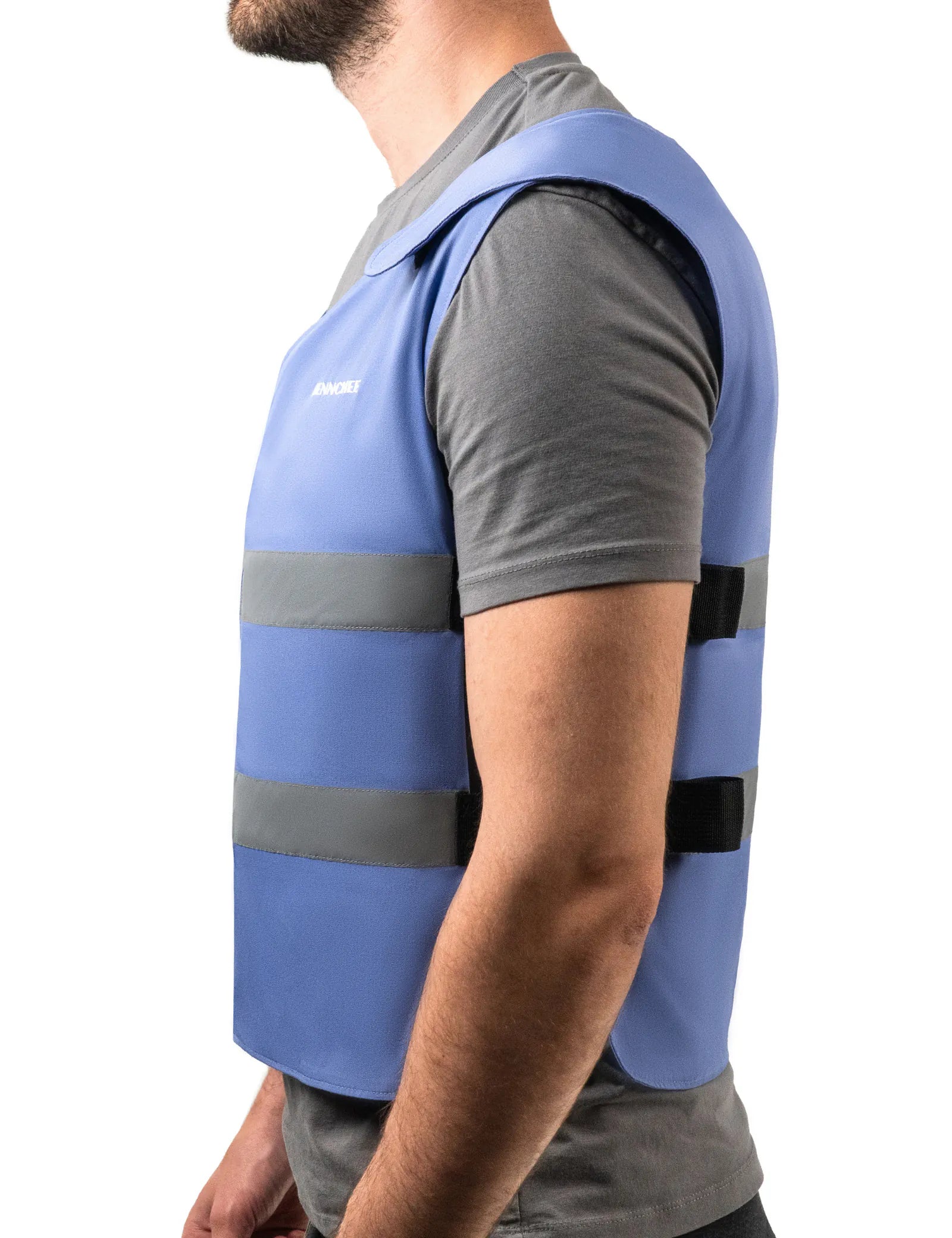 Reflective Cooling Vest with 12 Ice Packs - Blue