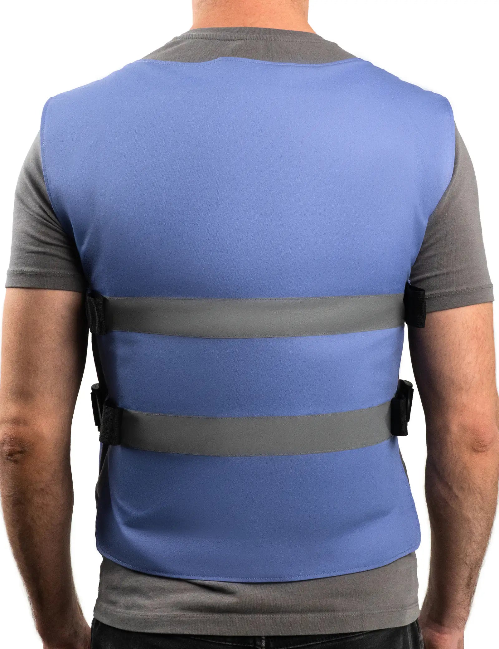 Reflective Cooling Vest with 12 Ice Packs - Blue